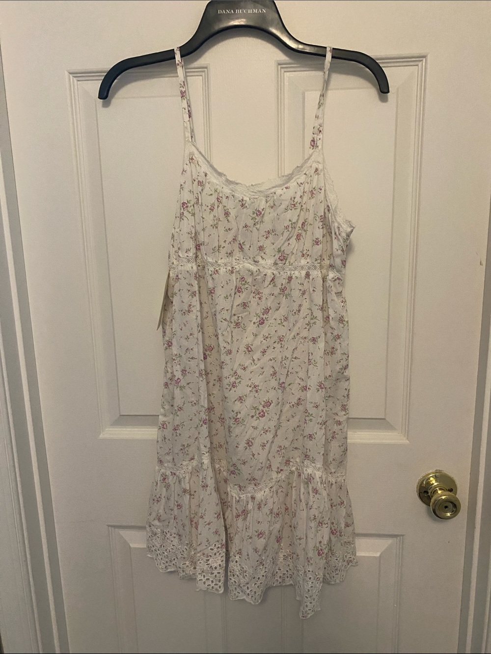 White Floral Mini Slip Dress
